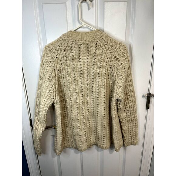 Vtg Gaeltarra Aran Cream Fisherman Cable Knit Irish Wool Sweater Size 40 (US M) - Picture 2 of 9